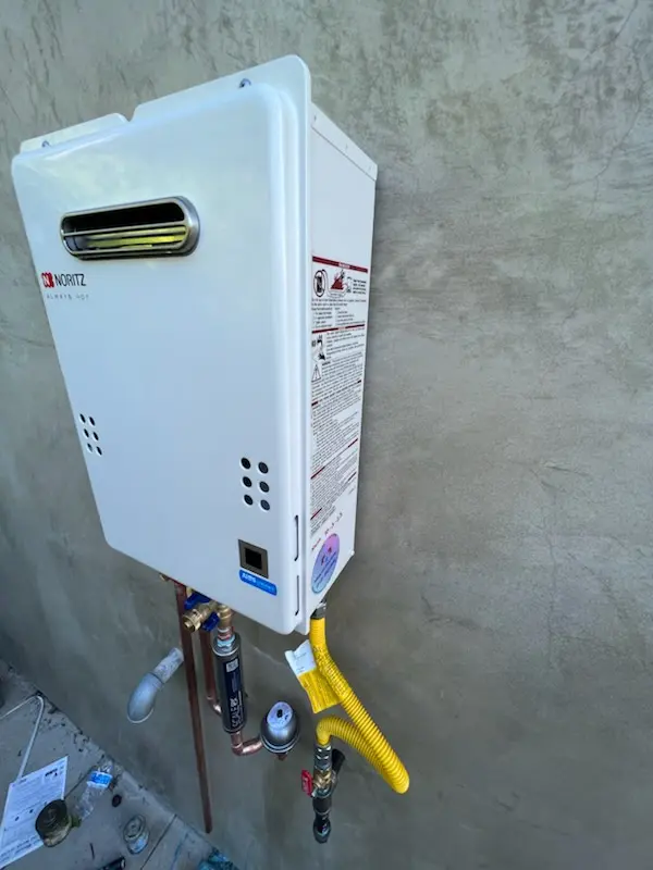 Tankless water heater installation for Outlook homes